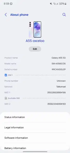 SAMSUNG A55 5G, MURAH MULUS