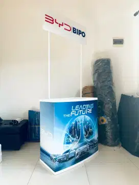 Meja booth pameran bahan tebal polos/ branding. Ready stok Palembang
