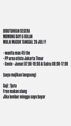 DICARI MOMONG BAYI 5 BULAN (PP)