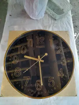 Jam Dinding Detak Halus/Sweep Angka Timbul Premium