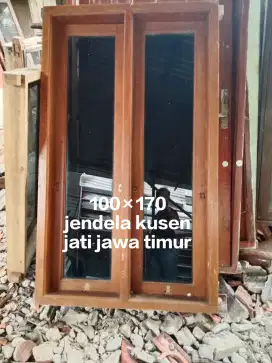 Jendela kusen jati tua 100×170