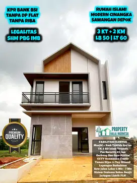 Jual Rumah Islami Modern Cinangka Sawangan Depok KPR BSI Tanpa DP Flat