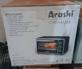 Dijual oven arashi 26Liter baru tinggal pakai, garansi on