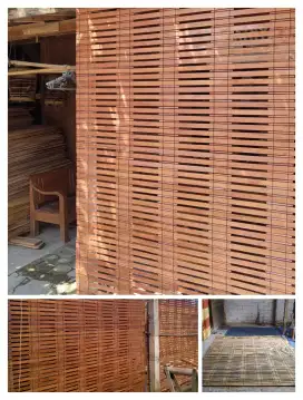 Tirai gulung kayu jati