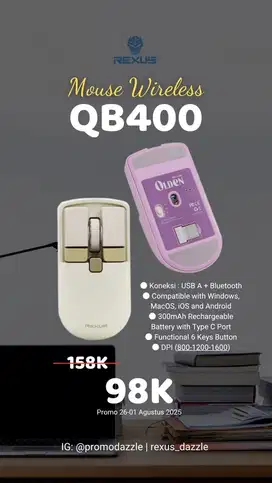 Mouse wireless rexus QB400