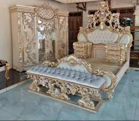 Tempat tidur set kamar ukiran full kayu jati