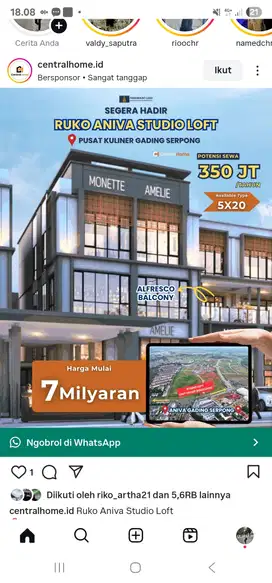 Studio Loft Aniva Extention! Now pra nup limited unit last phase!