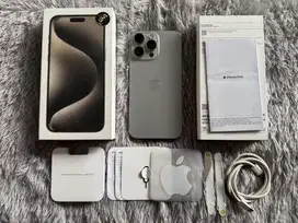 Iphone 15 Pro Max 256GB Natural Titanium BH 96% Ex Garansi iBox