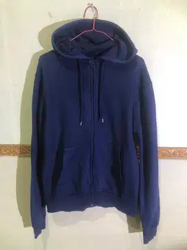Jaket hodie merk H&M size Small warna biru