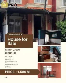 DIJUAL RUMAH CITRA GRAN CIBUBUR DEKAT TOL JATI KARYA