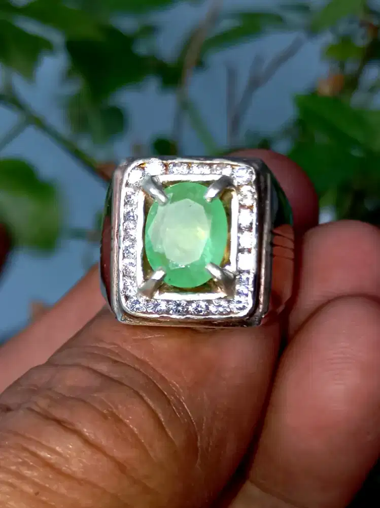 Jamrud Colombia Ring Perak suasa