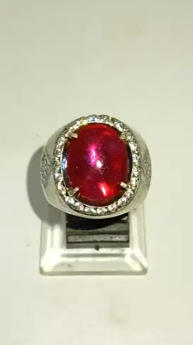 Cincin ring perak Natural Batu Ruby