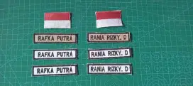 Bordir Nama Lokasi Bendera Seragam SD SMP SMA SMK Pramuka Komputer