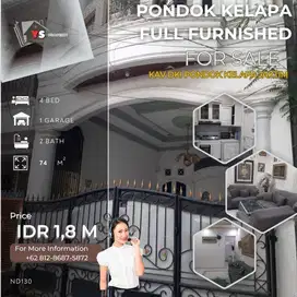 KAV DKI PONDOK KELAPA RUMAH 3 LT JUAL KONDISI FULL FURNISHED ND130