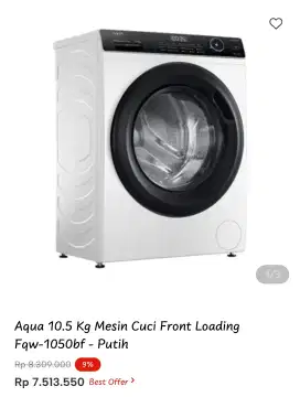 Samsung 8 Kg Mesin Cuci Front Loading Ww80t3040ww/Se - Putih