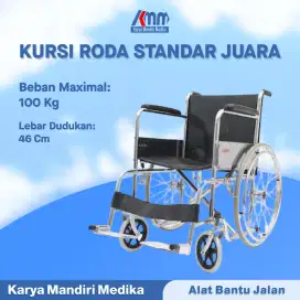 Kursi Roda Standar Merk Juara / Kursi Roda Lipat Bahan Besi Yang Kuat