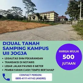Tanah Samping Kampus UII Jogja, Cocok untuk Bangun Usaha
