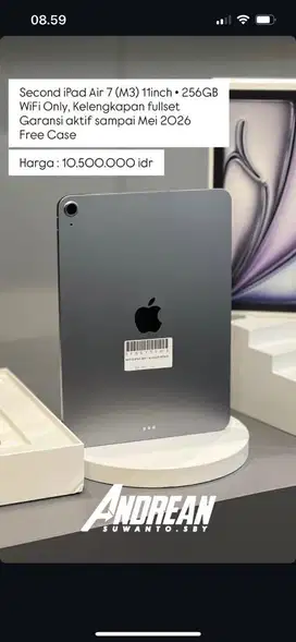 Ipad air 7 (M3) 256gb wifi only 11 inch