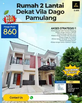 Rumah dijual Cluster nego strategis KPR Pamulang