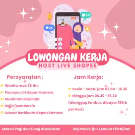 Lowongan Kerja Host Live Streaming Shopee