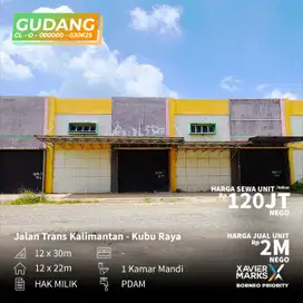 Gudang Transkalimantan Prima Lestari Jual Sewa Harga MURAH Siap pakai