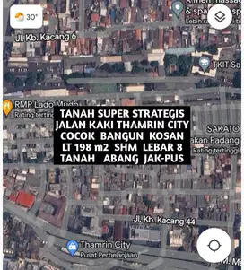 TANAH SUPER STRATEGIS JALAN KAKI THAMRIN CITY TANAH ABANG JAKPUS