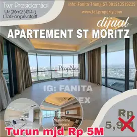 MURAHTURUN HARGADijual Apt ST MORITZ Twr Presidential uk 218m2 4BR+1