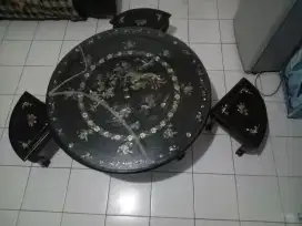 Meja jati dengan 3 kursi