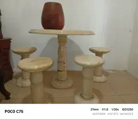 meja makan marmer asli kecil
