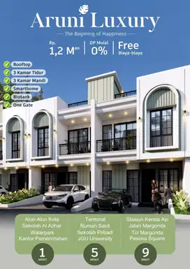 Rumah 2 lantai mewah lokasi dalam kawasan GDC depok dekat alun alun