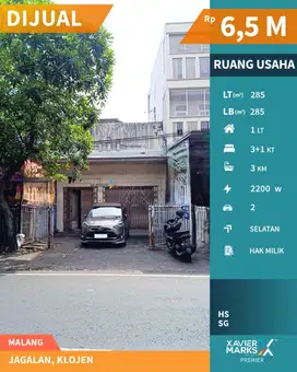 Dijual Rumah Usaha Lokasi Strategis Daerah Jagalan, Klojen Malang