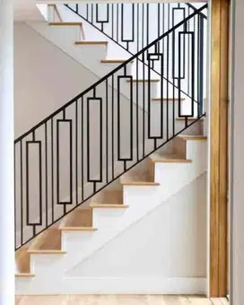 relling minimalis + handrail kayu