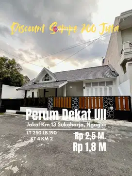 Rumah Luas murah perumahan dekat UII Jakal km 13 Sukoharjo
