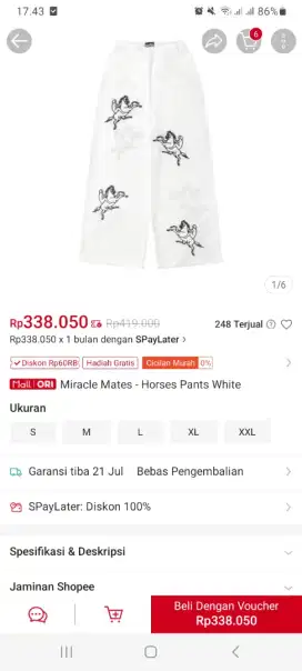 jual celana horses pants White by miracle mates
