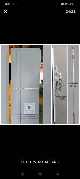 Pintu sliding warna putih