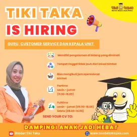 Dibutuhkan tenaga pengajar untuk cabang Harapan Indah