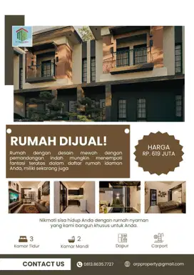 Dijual Rumah 2 Lantai Desain Mewah dengan Pemandangan Kota Bandung