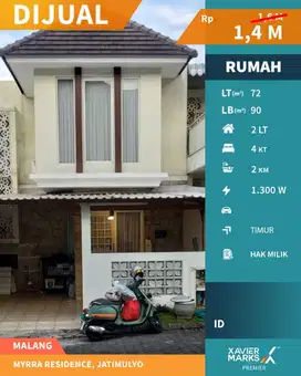 Dijual Rumah Semi Furnish di Myrra Residence Malang