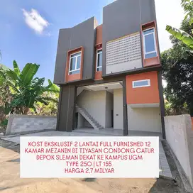 Kost 12 Kamar Furnished Mezanin 2 Lantai Strategis dkt UGM