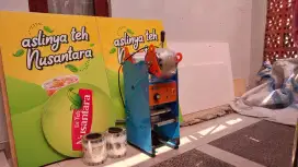 Booth es teh nusantara dan mesin press sealer omicko
