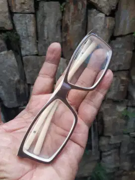 Antik bahan plastik kacamata baca merk tag heuer france coklat putih