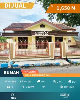 Dijual Murah Rumah Siap Huni Terawat di Villa Sengkaling Dau Malang