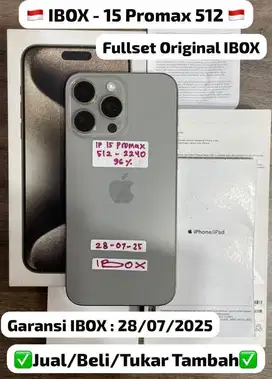 Iphone 15 Promax 512 Gb Natural Titanium Ibox Resmi