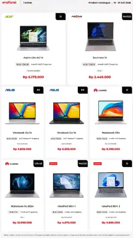 Cash, Credit Laptop Asus Vivobook Go 14 tanpa dp