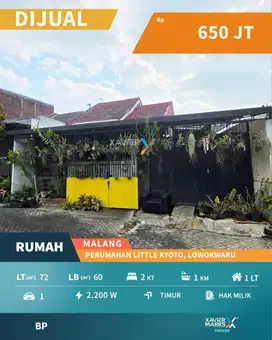 Dijual Rumah Murah Dekat Suhat di Litte Kyoto Lowokwaru Malang