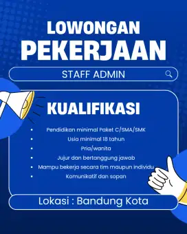 Lowongan kerja staff admin bandung kota