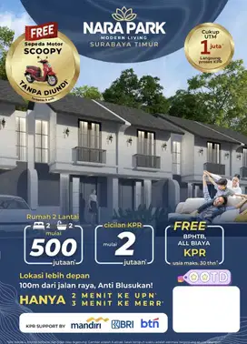rumah nara park rungkut dekat upn free honda scoopy