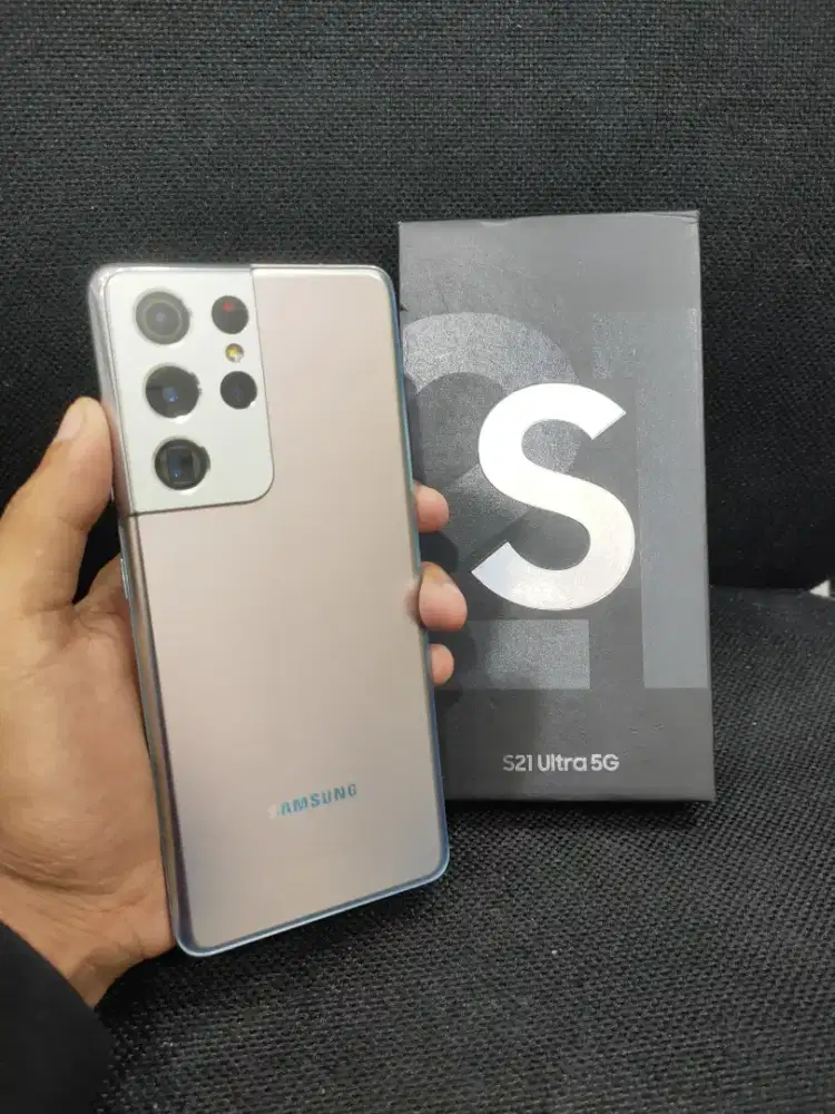 Samsung S21 Ultra 5G 12/256 resmi sein, silver, fullset ori, nominus