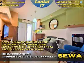 Sewa Apartemen Tercantik 2BR Furnished Dekat Mall FreeIPL Bassura City