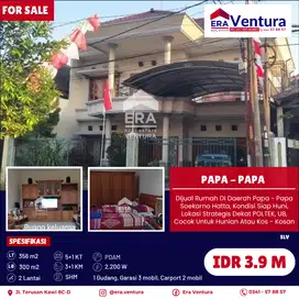 Dijual Rumah Di Daerah Papa - Papa Soekarno Hatta Dekat UB